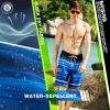 image:imageBRISIRA Mens Swim Trunks Bathing Suit 9 Inch Inseam Compression Liner Beach Long Board Shorts Swimsuit AntiChafe Quick DryBlackblue Stripe