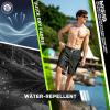 image:imageBRISIRA Mens Swim Trunks Bathing Suit 9 Inch Inseam Compression Liner Beach Long Board Shorts Swimsuit AntiChafe Quick DryBlackgray Flower