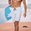 image:imageBRISIRA Mens Swim Trunks Bathing Suit 9 Inch Inseam Compression Liner Beach Long Board Shorts Swimsuit AntiChafe Quick DryWhite