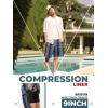image:imageBRISIRA Mens Swim Trunks Bathing Suit 9 Inch Inseam Compression Liner Long Board Shorts Beach Swimsuit Swimwear Quick DryBlackblue Stripes