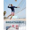 image:imageBRISIRA Mens Swim Trunks Bathing Suit 9 Inch Inseam Compression Liner Long Board Shorts Beach Swimsuit Swimwear Quick DryBluewhitered