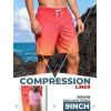 image:imageBRISIRA Mens Swim Trunks Bathing Suit 9 Inch Inseam Compression Liner Long Board Shorts Beach Swimsuit Swimwear Quick DryOrangegradient Stripe