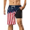image:imageBRISIRA Mens Swim Trunks 9 Compression Liner Long Board Shorts Swim Shorts Bathing Suit Swimsuit Beach AntiChafe Quick DryAmerican Flag