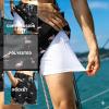 image:imageBRISIRA Mens Swim Trunks Bathing Suit 5 Inch Inseam Compression Liner Beach Swim Shorts Swimwear Quick Dry Zipper PocketBlack Leafflamingo