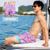image:imageBRISIRA Mens Swim Trunks Bathing Suit 5 Inch Inseam Compression Liner Beach Swim Shorts Swimwear Quick Dry Zipper PocketPink Leaves