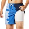 image:imageBRISIRA Mens Swim Trunks Bathing Suit 5 Inch Inseam Compression Liner Beach Swim Shorts Swimwear Quick Dry Zipper PocketBlue Gradient