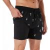 image:imageBRISIRA Mens Swim Trunks Swim Shorts Quick Dry 5 inch Inseam Beach Shorts with Compression Liner and Zipper PocketEmbroidery Anchorblack