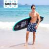 image:imageBRISIRA Mens Swim Trunks 5 Inch Quick Dry Bathing Suit with Compression Liner Beach Swimsuit Board Shorts PocketsBlue Flamingo