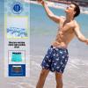 image:imageBRISIRA Mens Swim Trunks 5 Inch Quick Dry Bathing Suit with Compression Liner Beach Swimsuit Board Shorts PocketsBlue Flamingo