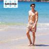 image:imageBRISIRA Mens Swim Trunks 5 Inch Quick Dry Bathing Suit with Compression Liner Beach Swimsuit Board Shorts PocketsPink Bananatree