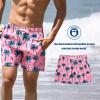image:imageBRISIRA Mens Swim Trunks 5 Inch Quick Dry Bathing Suit with Compression Liner Beach Swimsuit Board Shorts PocketsPink Coconuttree