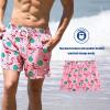 image:imageBRISIRA Mens Swim Trunks 5 Inch Quick Dry Bathing Suit with Compression Liner Beach Swimsuit Board Shorts PocketsPink Flamingoleaf