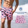image:imageBRISIRA Mens Swim Trunks 5 Inch Quick Dry Bathing Suit with Compression Liner Beach Swimsuit Board Shorts PocketsPink Shark