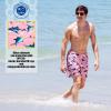 image:imageBRISIRA Mens Swim Trunks 5 Inch Quick Dry Bathing Suit with Compression Liner Beach Swimsuit Board Shorts PocketsPink Shark