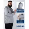 image:imageBRISIRA Mens Big amp Tall Fishing Shirts UPF 50 Sun Hoodie Cooling Lightweight Rash Guard Soft Long Sleeve with ThumbholesHeather Grey