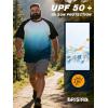 image:imageBRISIRA Mens Big and Tall Swim Shirt Sun Protection UPF 50 Rash Gard Raglan Quick Dry TShirt UltraSoft amp MoistureWickingBlue White Gradient