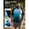 image:imageBRISIRA Mens Big and Tall Swim Shirt Sun Protection UPF 50 Rash Gard Raglan Quick Dry TShirt UltraSoft amp MoistureWickingBlue White Gradient