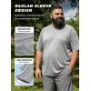 image:imageBRISIRA Mens Big and Tall Swim Shirt Sun Protection UPF 50 Rash Gard Raglan Quick Dry TShirt UltraSoft amp MoistureWickingLinen Grey