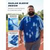 image:imageBRISIRA Mens Big and Tall Swim Shirt Sun Protection UPF 50 Rash Gard Raglan Quick Dry TShirt UltraSoft amp MoistureWickingTie Dye Blue