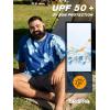 image:imageBRISIRA Mens Big and Tall Swim Shirt Sun Protection UPF 50 Rash Gard Raglan Quick Dry TShirt UltraSoft amp MoistureWickingTie Dye Blue