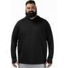 image:imageBRISIRA Mens Big amp Tall Fishing Shirts UPF 50 Sun Hoodie Cooling Lightweight Rash Guard Soft Long Sleeve with ThumbholesBlack