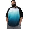image:imageBRISIRA Mens Big and Tall Swim Shirt Sun Protection UPF 50 Rash Gard Raglan Quick Dry TShirt UltraSoft amp MoistureWickingBlue White Gradient