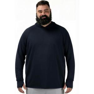 image:imageBRISIRA Mens Big amp Tall Fishing Shirts UPF 50 Sun Hoodie Cooling Lightweight Rash Guard Soft Long Sleeve with ThumbholesNavy