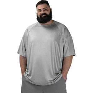 image:imageBRISIRA Mens Big and Tall Swim Shirt Sun Protection UPF 50 Rash Gard Raglan Quick Dry TShirt UltraSoft amp MoistureWickingLinen Grey