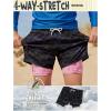 image:imageBRISIRA Boys Swim Trunks with Printed Compression Liner 516Y Bathing Suit Swim Shorts Swimsuit AntiChafe Youth Kids TeenBlackpink Shark Totem
