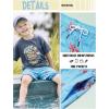 image:imageBRISIRA Boys Swim Trunks with Printed Compression Liner 516Y Bathing Suit Swim Shorts Swimsuit AntiChafe Youth Kids TeenBlue Lobsternavy Wave