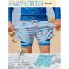 image:imageBRISIRA Boys Swim Trunks with Printed Compression Liner 516Y Bathing Suit Swim Shorts Swimsuit AntiChafe Youth Kids TeenBlue Lobsternavy Wave