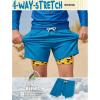 image:imageBRISIRA Boys Swim Trunks with Printed Compression Liner 516Y Bathing Suit Swim Shorts Swimsuit AntiChafe Youth Kids TeenBlue Pizzayellow Ice Cream