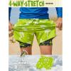image:imageBRISIRA Boys Swim Trunks with Printed Compression Liner 516Y Bathing Suit Swim Shorts Swimsuit AntiChafe Youth Kids TeenFluorescent Greencamo