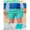 image:imageBRISIRA Boys Swim Trunks with Printed Compression Liner 516Y Bathing Suit Swim Shorts Swimsuit AntiChafe Youth Kids TeenGreenpink Ice Cream