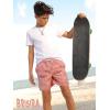 image:imageBRISIRA Boys Swim Trunks with Printed Compression Liner 516Y Bathing Suit Swim Shorts Swimsuit AntiChafe Youth Kids TeenPeach Pink Carblue Tree
