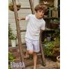 image:imageBRISIRA Boys Swim Trunks with Printed Compression Liner 516Y Bathing Suit Swim Shorts Swimsuit AntiChafe Youth Kids TeenWhiteblue Totem