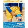 image:imageBRISIRA Boys Swim Trunks with Printed Compression Liner 516Y Bathing Suit Swim Shorts Swimsuit AntiChafe Youth Kids TeenYellow Moonblue Geometric
