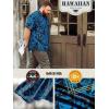 image:imageBRISIRA Big and Tall Hawaiian Shirts for Men Beach Aloha Tropical Floral Cuban Button Down Summer Casual Vacation Shirt L6XLBlack Blue Ocean