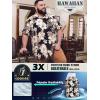 image:imageBRISIRA Big and Tall Hawaiian Shirts for Men Beach Aloha Tropical Floral Cuban Button Down Summer Casual Vacation Shirt L6XLBlack White Floral