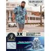 image:imageBRISIRA Big and Tall Hawaiian Shirts for Men Beach Aloha Tropical Floral Cuban Button Down Summer Casual Vacation Shirt L6XLBlue Floral 01