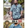 image:imageBRISIRA Big and Tall Hawaiian Shirts for Men Beach Aloha Tropical Floral Cuban Button Down Summer Casual Vacation Shirt L6XLBlue Floral 01