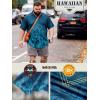 image:imageBRISIRA Big and Tall Hawaiian Shirts for Men Beach Aloha Tropical Floral Cuban Button Down Summer Casual Vacation Shirt L6XLBlue Gradient Palm