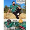 image:imageBRISIRA Big and Tall Hawaiian Shirts for Men Beach Aloha Tropical Floral Cuban Button Down Summer Casual Vacation Shirt L6XLGreen Floral 02