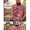 image:imageBRISIRA Big and Tall Hawaiian Shirts for Men Beach Aloha Tropical Floral Cuban Button Down Summer Casual Vacation Shirt L6XLRed Island