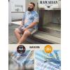 image:imageBRISIRA Big and Tall Hawaiian Shirts for Men Beach Tropical Floral Camp Collar Button Down Summer Aloha Vacation Shirt L6XLBlue Floral 02