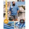 image:imageBRISIRA Big and Tall Hawaiian Shirts for Men Beach Tropical Floral Camp Collar Button Down Summer Aloha Vacation Shirt L6XLBlue Palm Tree
