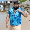 image:imageBRISIRA Big and Tall Hawaiian Shirts for Men Button Down Short Sleeves Beach Tropical ShirtBlue Palm Tree