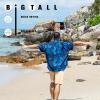 image:imageBRISIRA Big and Tall Hawaiian Shirts for Men Button Down Short Sleeves Beach Tropical ShirtBlue Tropical