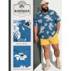 image:imageBRISIRA Big and Tall Mens Hawaiian Shirt  Short Sleeve Beach Aloha Tropical Cuban Button Down Casual Vacation Shirt L6XLBlue Floral 03