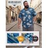 image:imageBRISIRA Big and Tall Mens Hawaiian Shirt  Short Sleeve Beach Aloha Tropical Cuban Button Down Casual Vacation Shirt L6XLBlue Floral 03